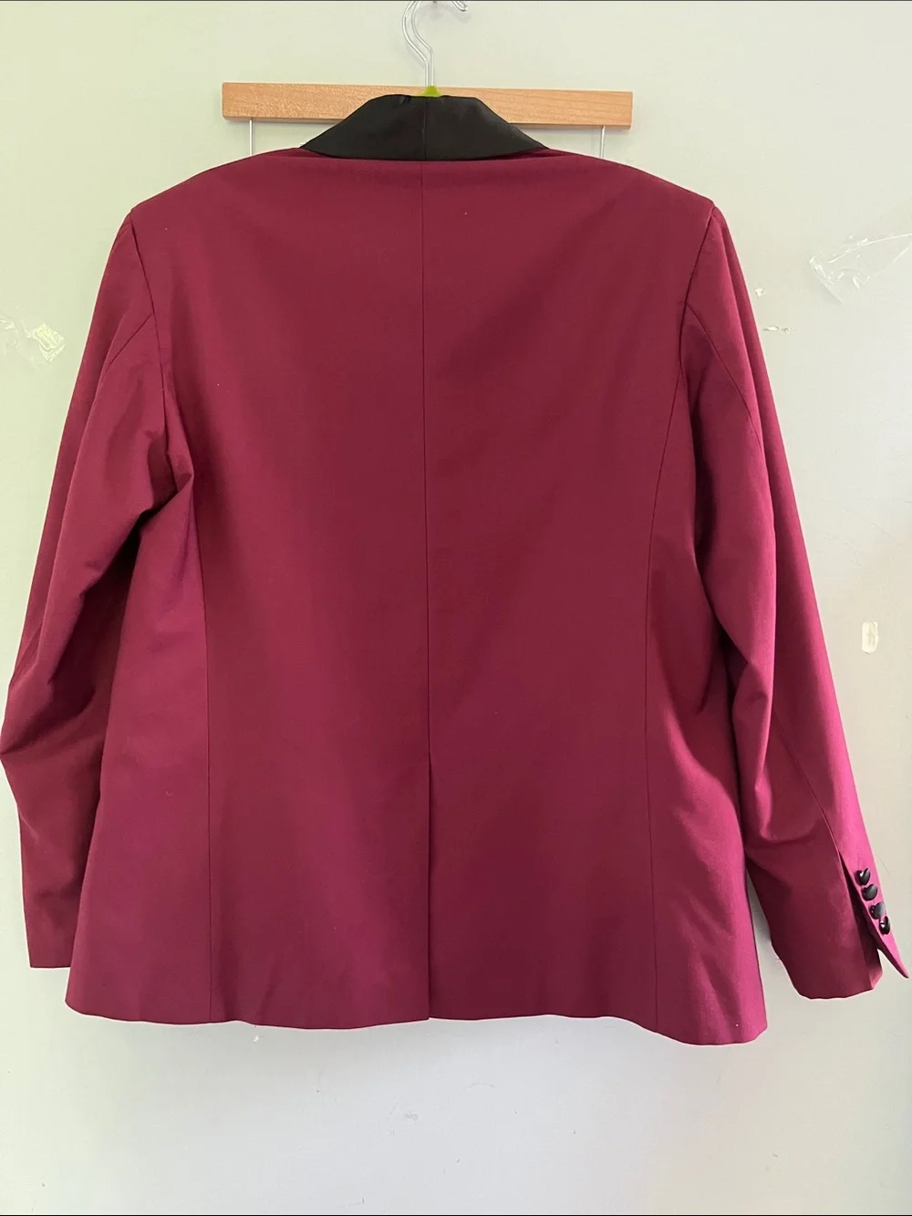 Men's Wine Shawl Collar Dinner Jacket with Black Satin Lapel